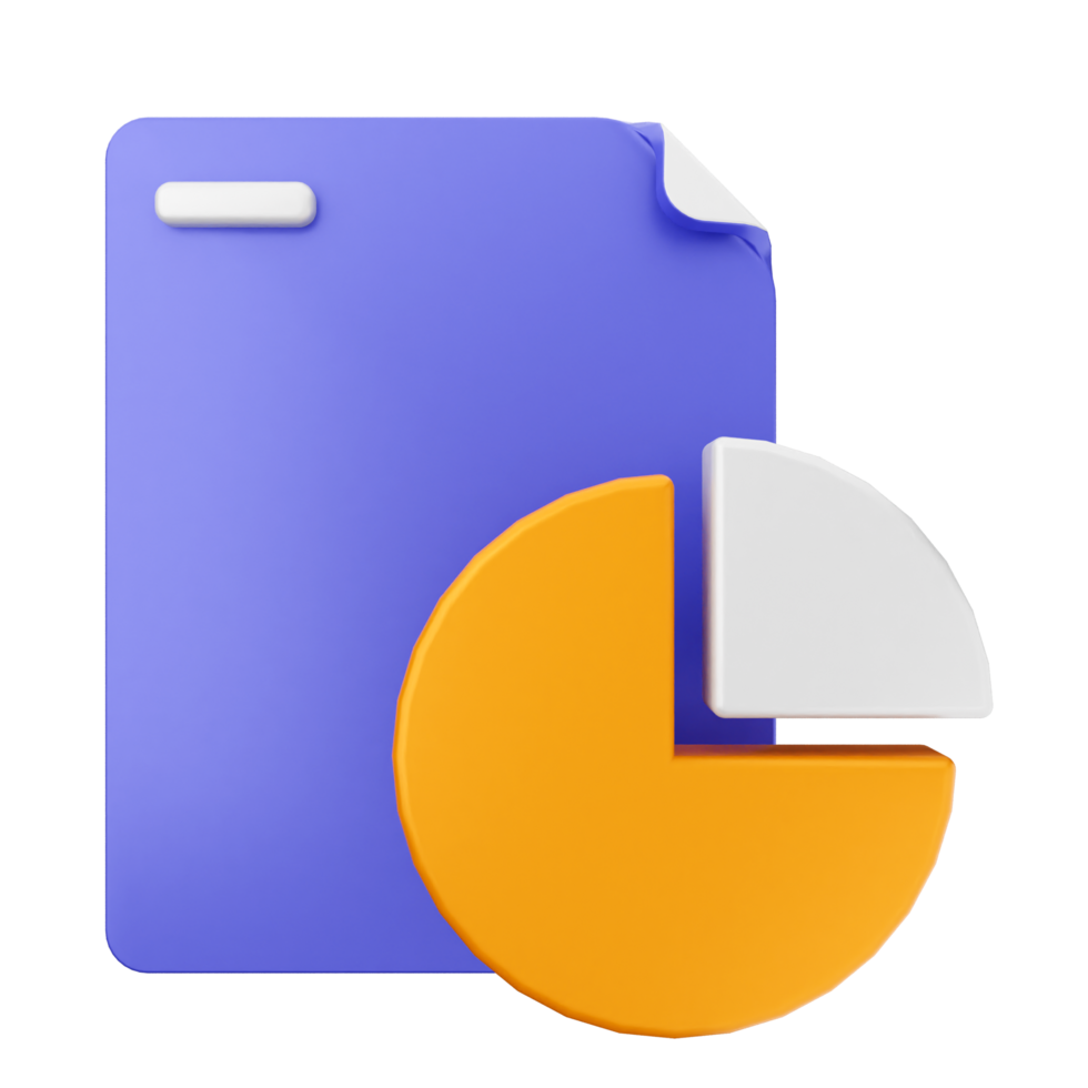 A file folder with a pie chart on it png