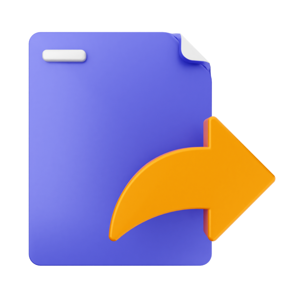 A blue folder with an orange arrow pointing to it png
