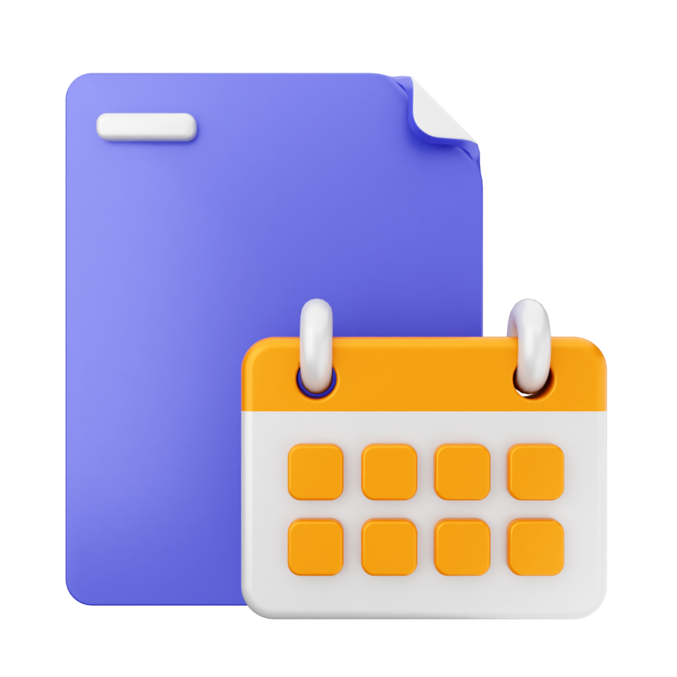 A calendar and a folder icon on a black background png