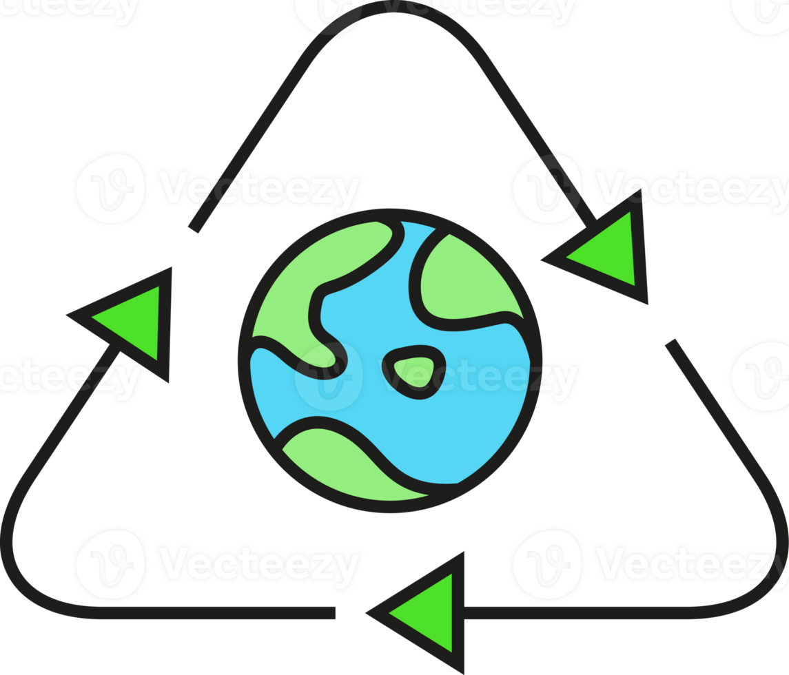 Globe and Recycle Icon png