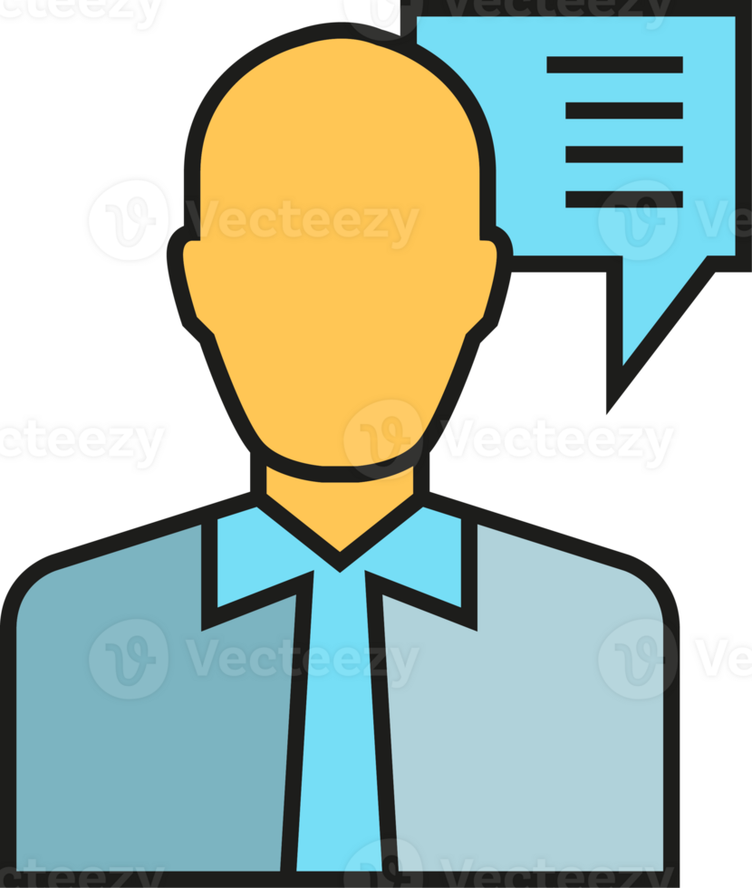 Businessman with Speech Bubble Icon png