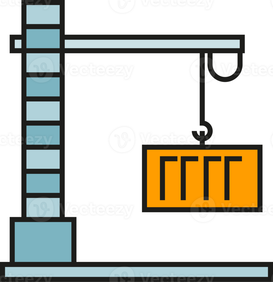 Port Crane with Container Icon png