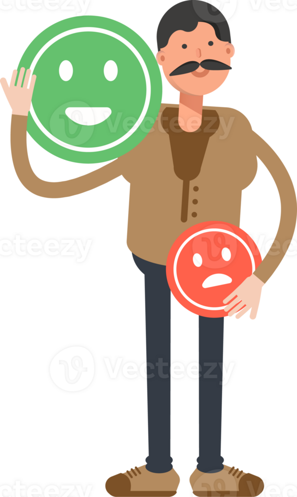 Old Man in Brown Shirt Character and Emoticon Sign png