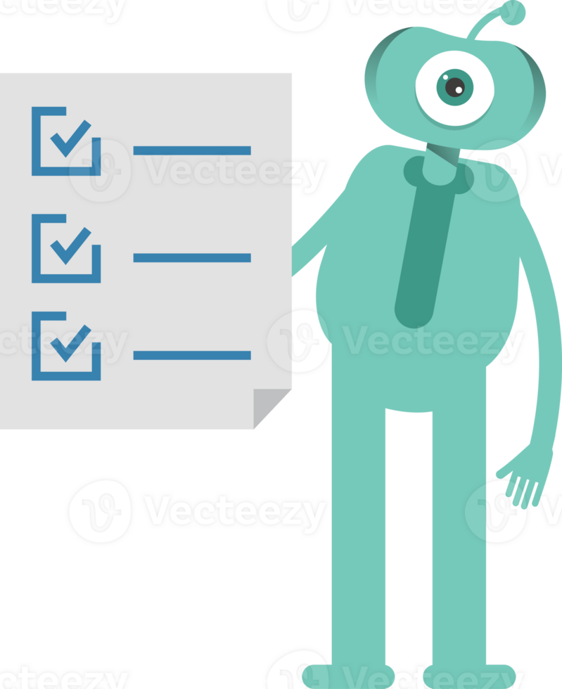 One Eye Monster Character and Check List Document png