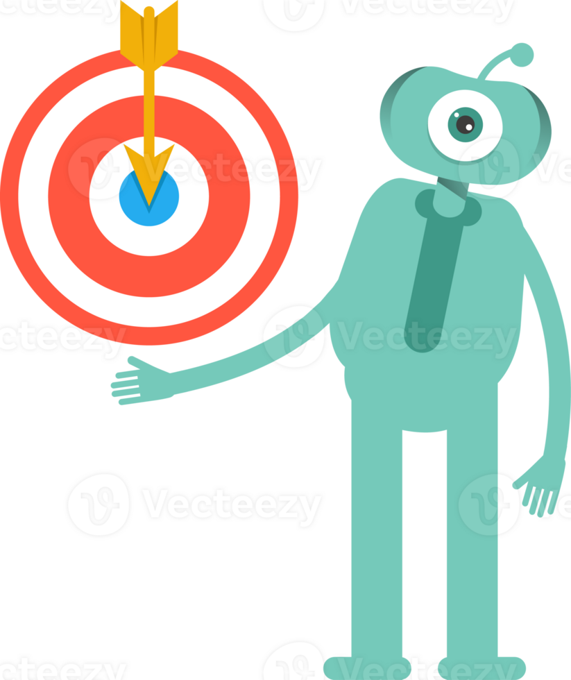 One Eye Monster Character Holding Dart png