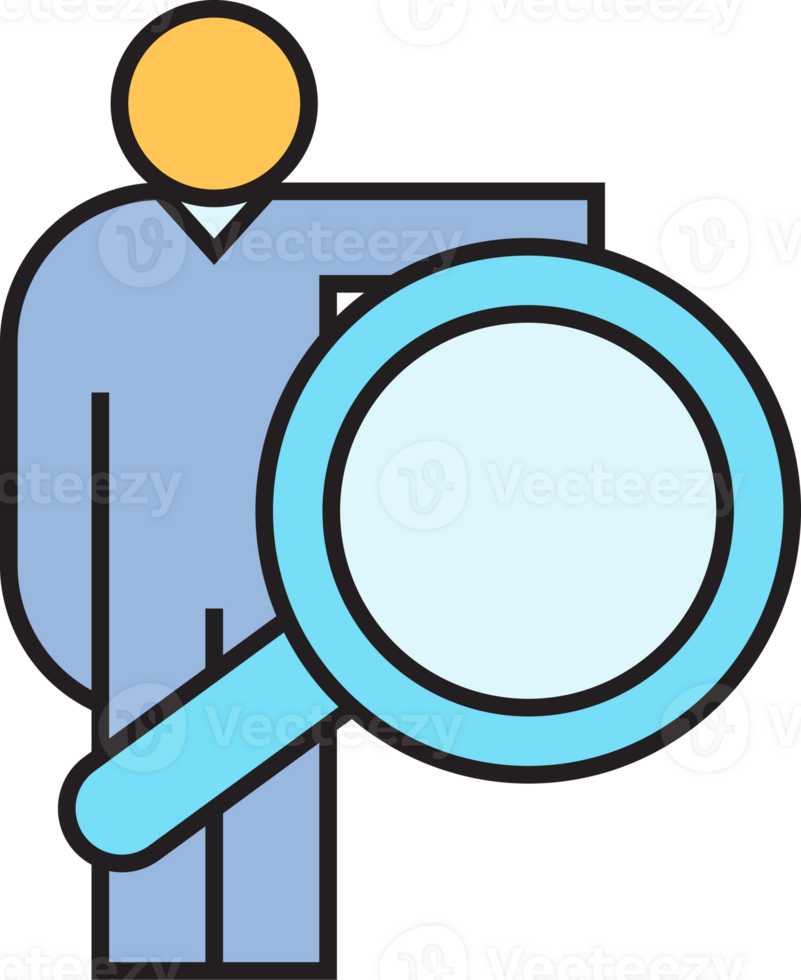 People and Magnifier for Recruitment Concept Icon png