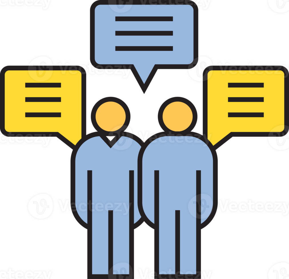 Meeting People and Speech Bubbles Icon png