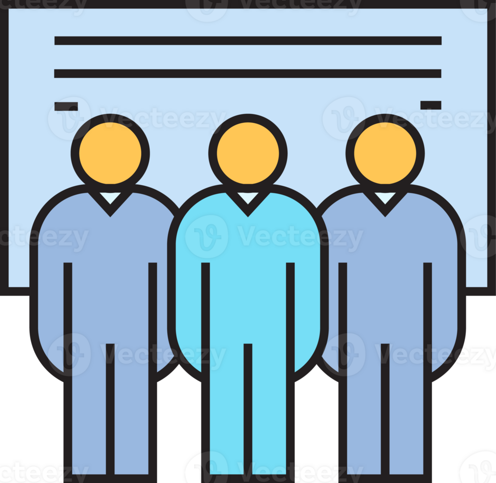 Group of People and Whiteboard Icon png