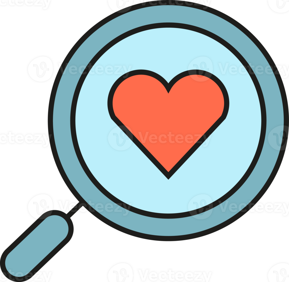 Magnifier Scanning Heart Icon png