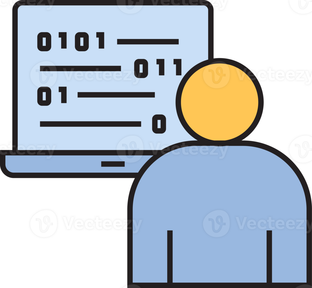 People Coding on Laptop Icon png