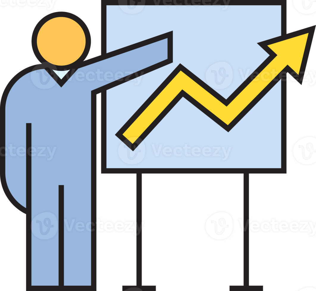 People Presenting Arrow Chart Icon png