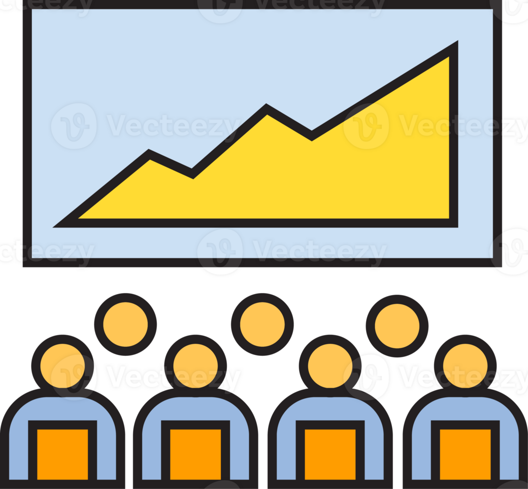 Group of People Monitoring on Graph Icon png