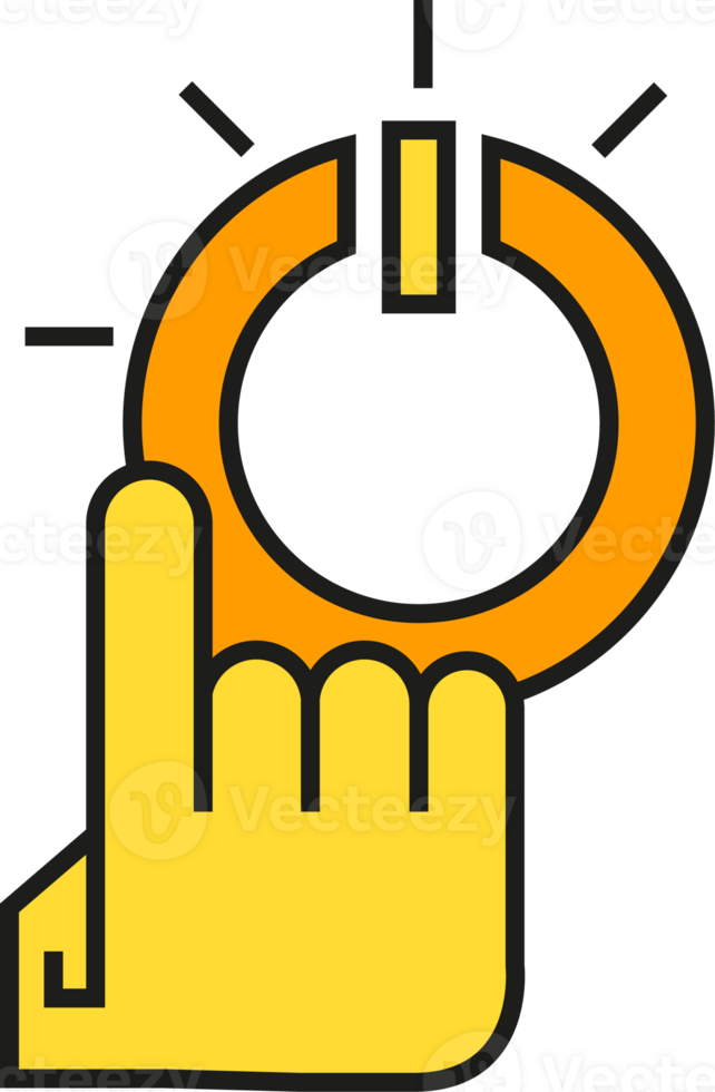 Finger Pushing on Start Button png