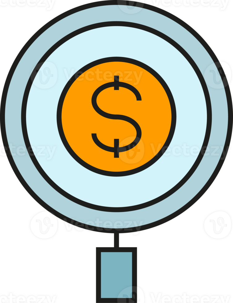 Magnifier and Dollar Icon png