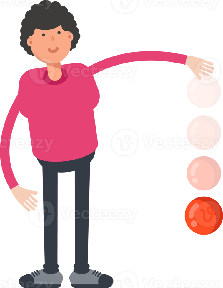 Afro Hairstyle Man Character Throwing Ball png