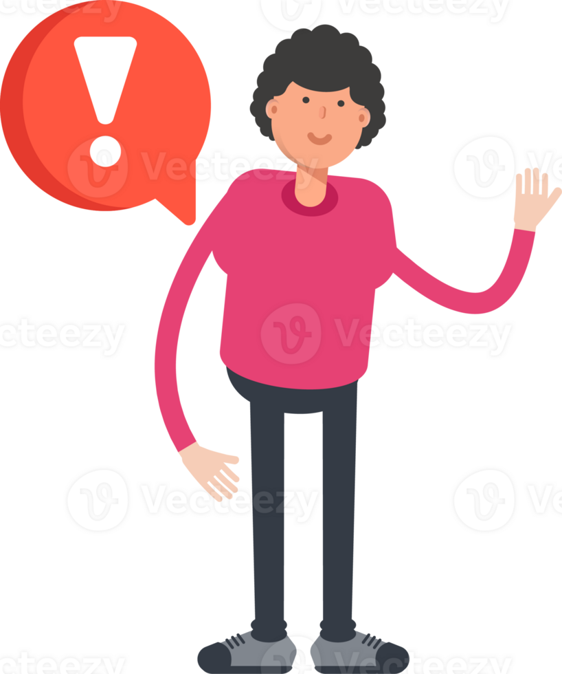 Afro Hairstyle Man Character and Error Sign png