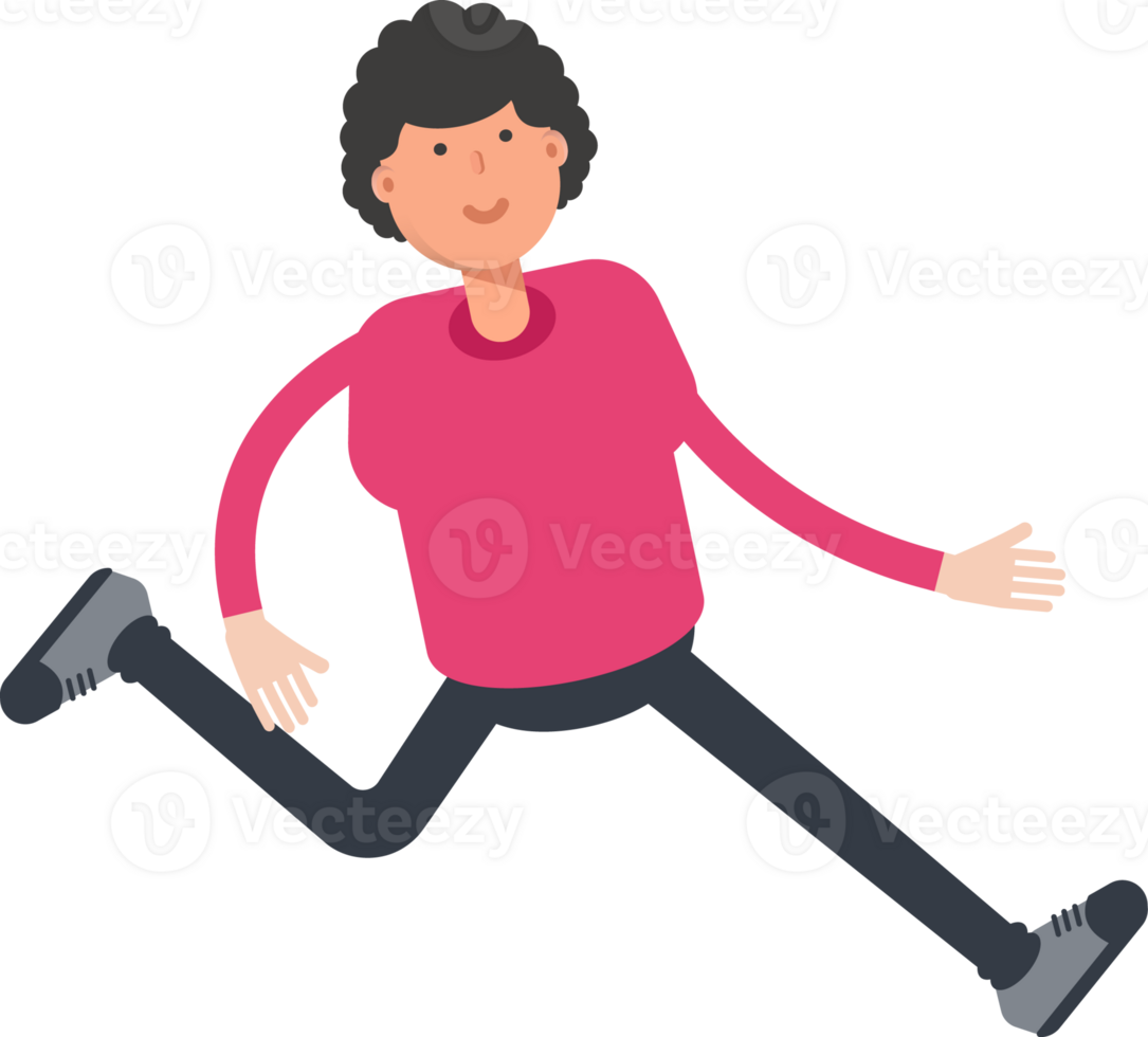 Afro Hairstyle Man Character Walking png