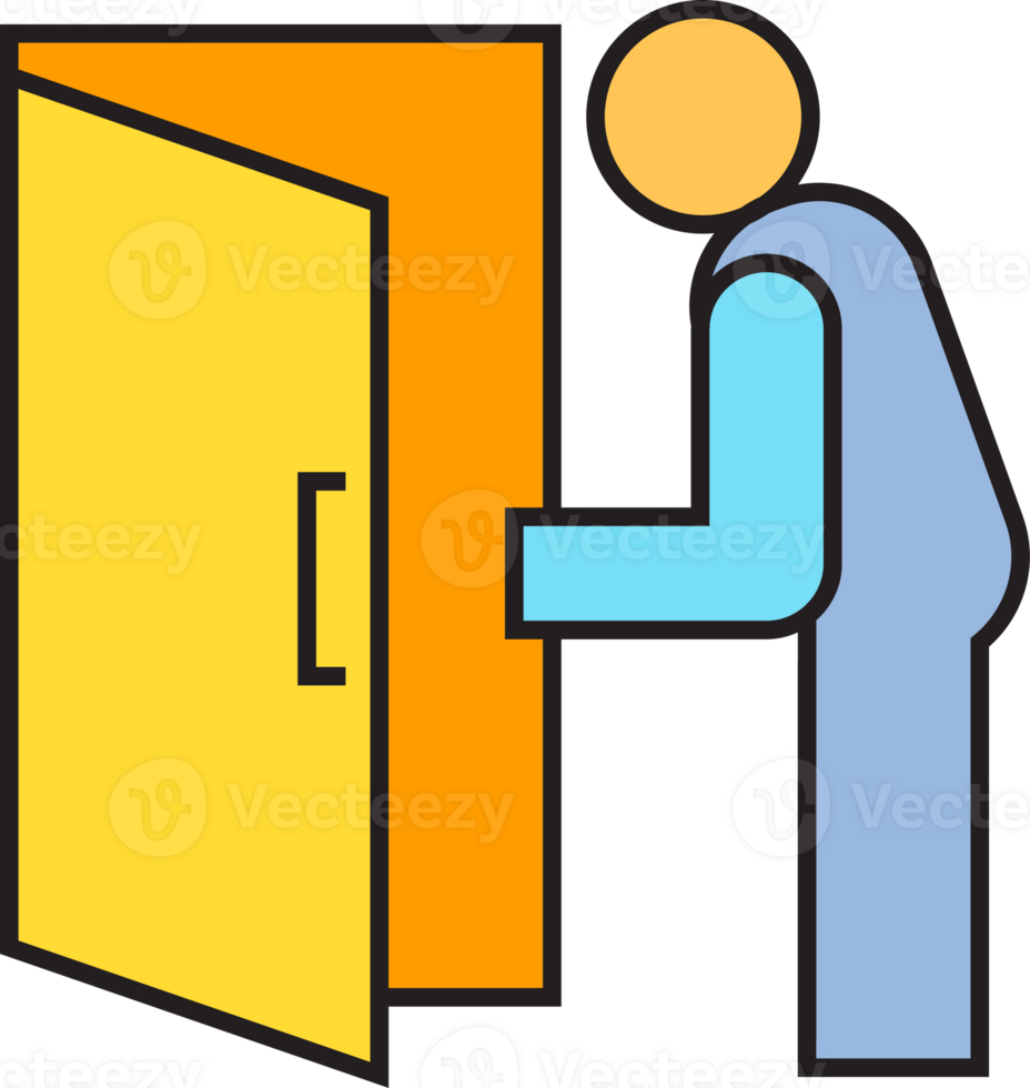 People Exit and Open Door Icon png