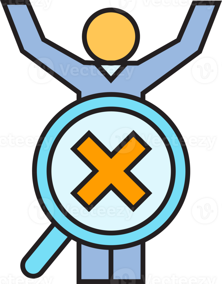 Employee and Wrong Mark Icon png