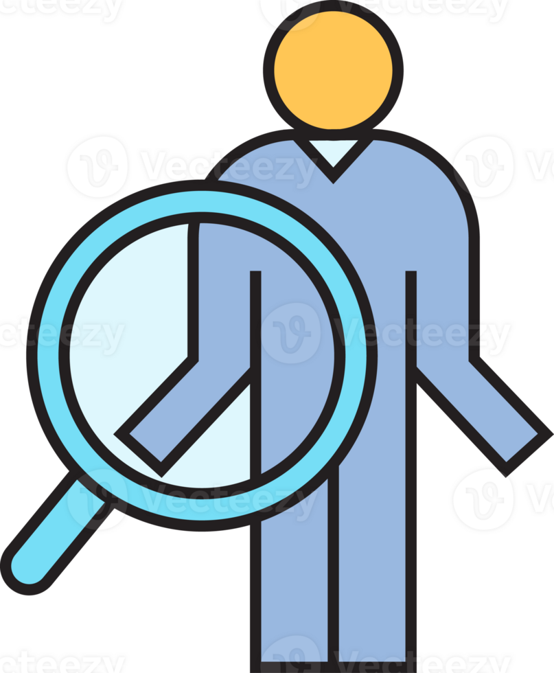 Employee and Magnifier for Recruiting png