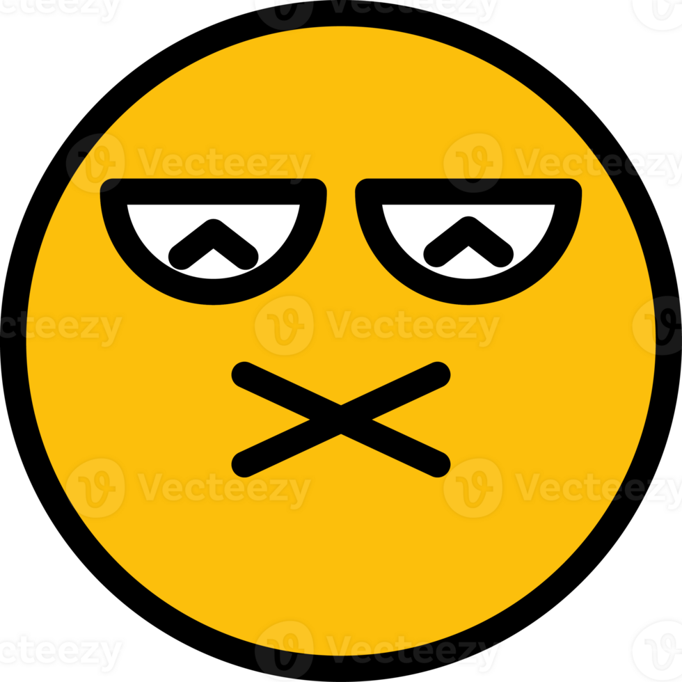 Bored and Mute Face Emoji png