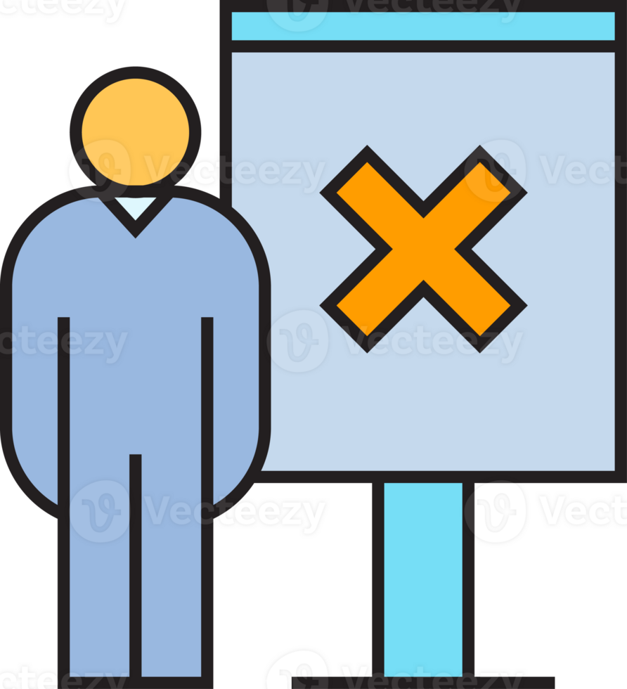 Man Presenting Wrong Mark Icon png