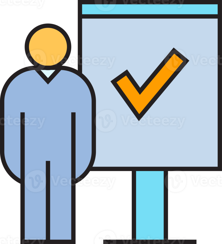 Man Presenting Check Mark Icon png