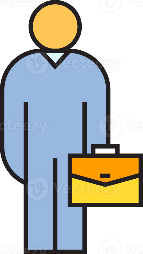 Employee with Briefcase Icon png