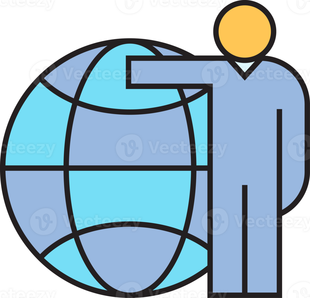 People Standing and Globe Icon png
