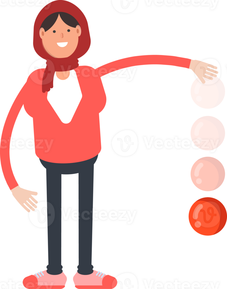 Arab Woman Character Throwing Ball png