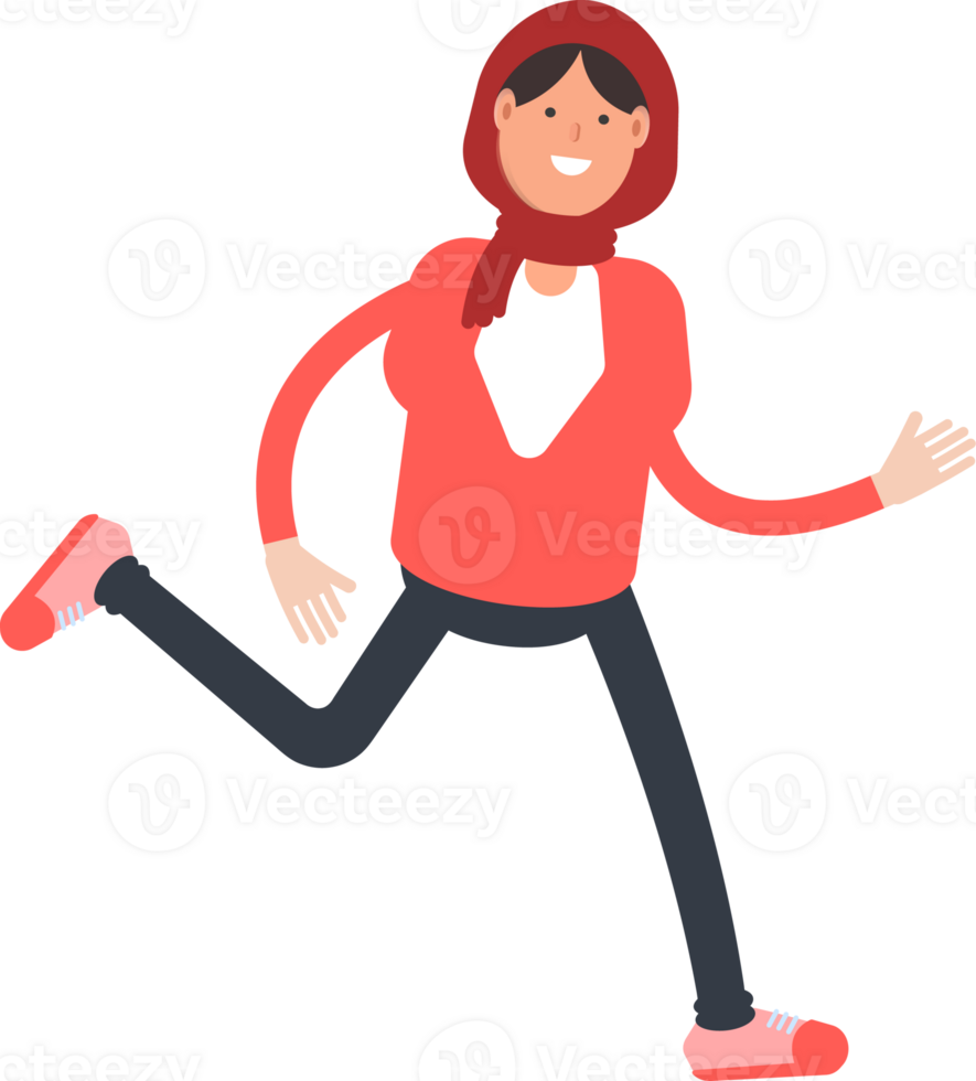 Arab Woman Character Running png