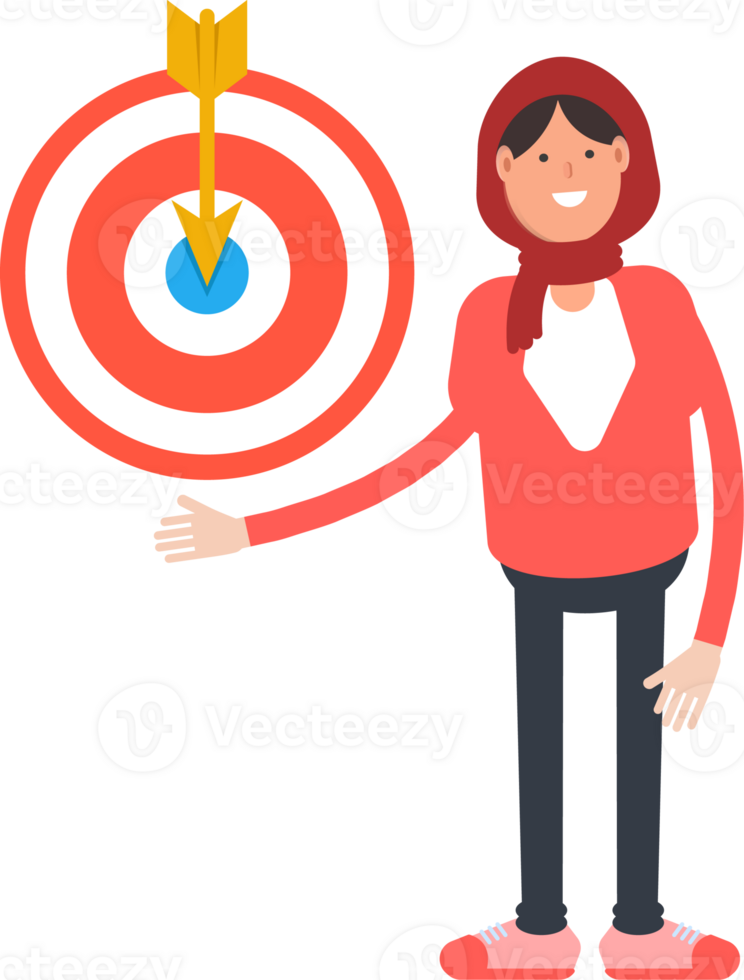 Arab Woman Character Holding Dart png