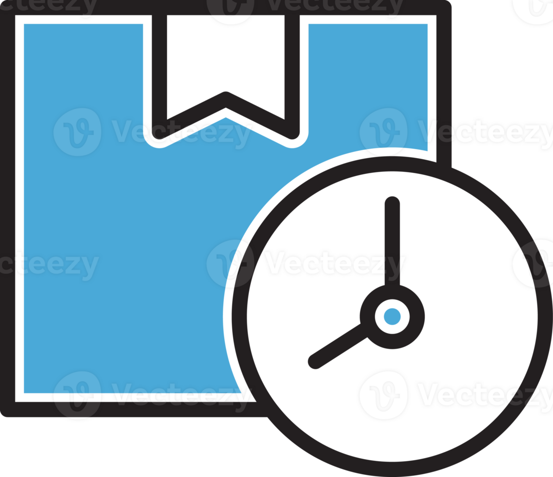 Carton Box and Clock Icon png