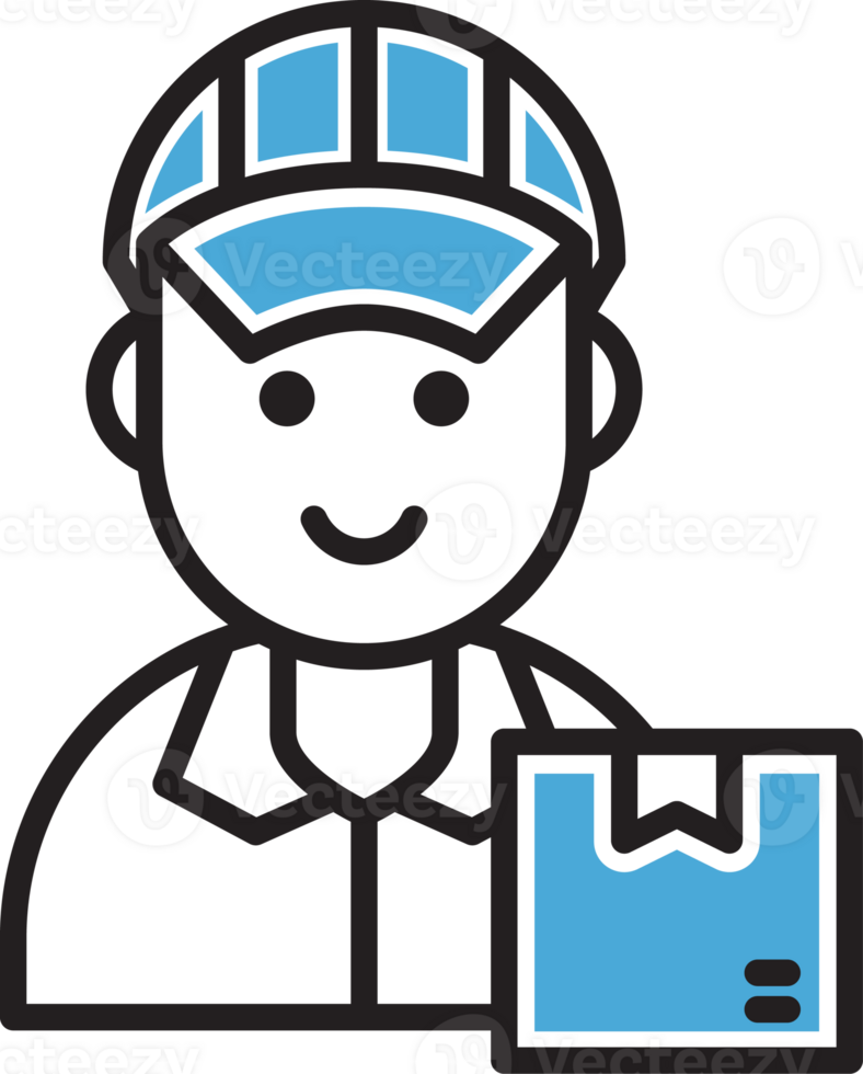 Delivery Man and Box Icon png