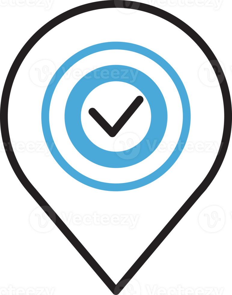Map Pin and Check Mark Icon png