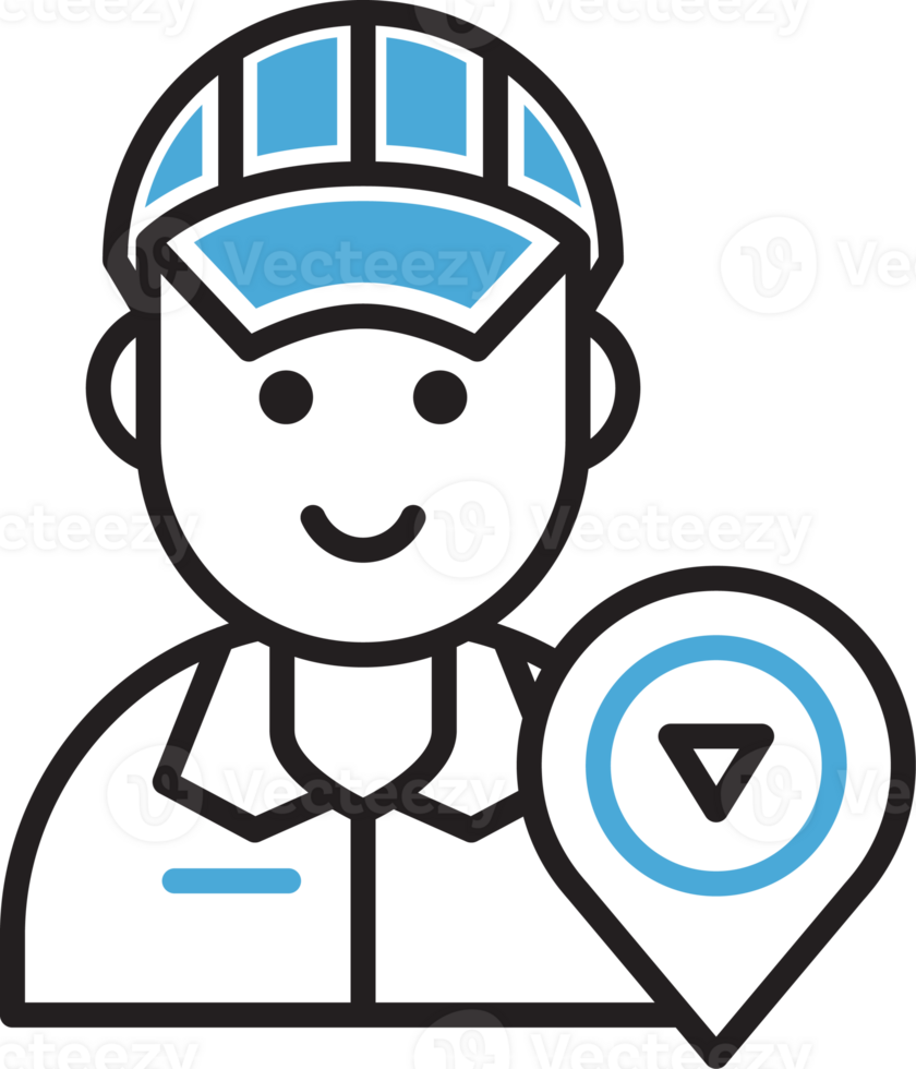 Delivery Man and Map Pin Icon png