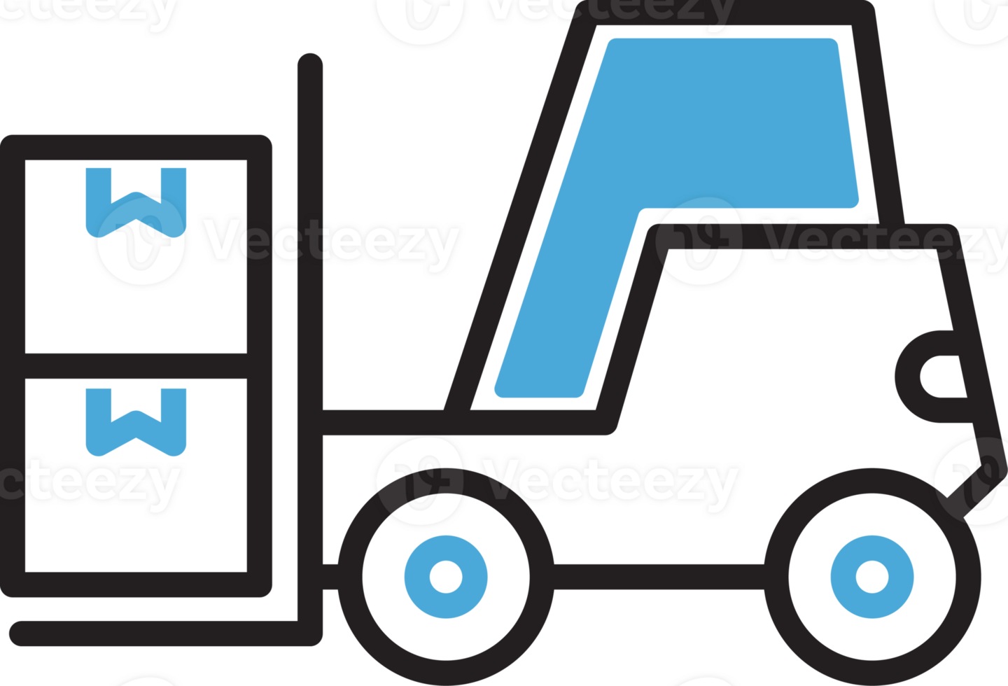 Forklift and Boxes Icon png