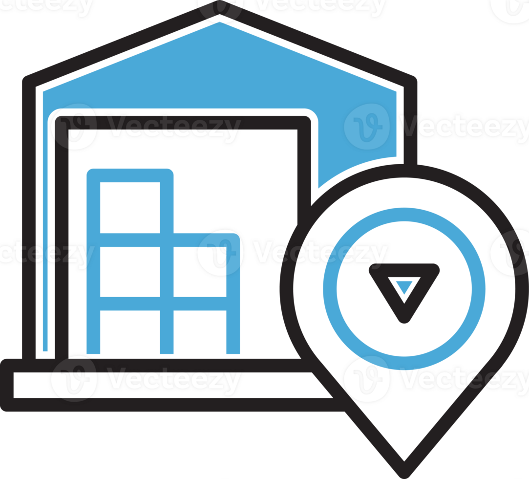 Warehouse and Pin Icon png
