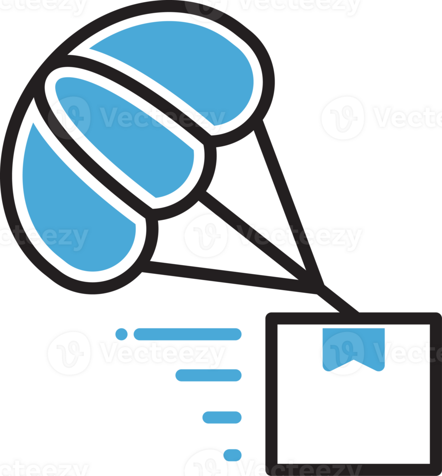 Box Delivery with Parachute Icon png