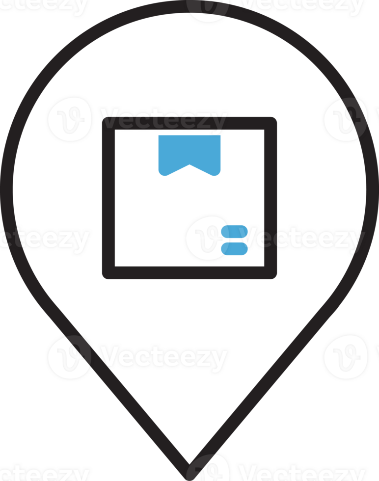 Box in Map Marker Pin Icon png