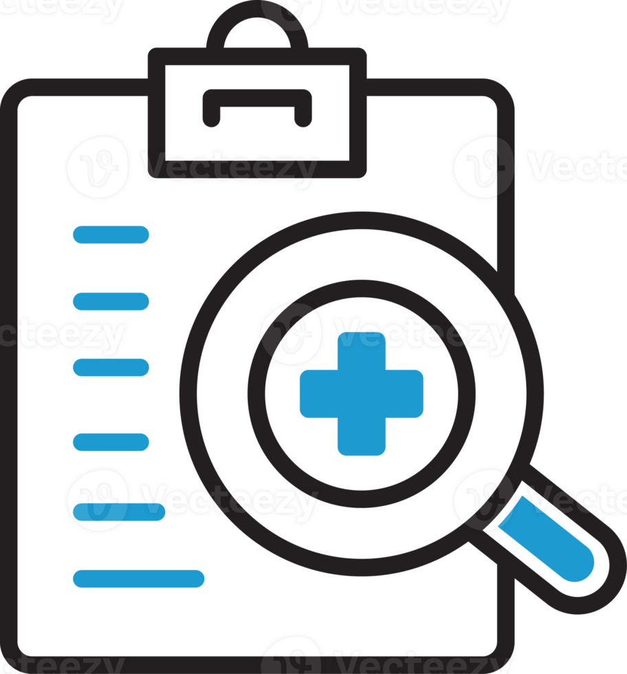 Medical Record Clipboard and Magnifier Icon png