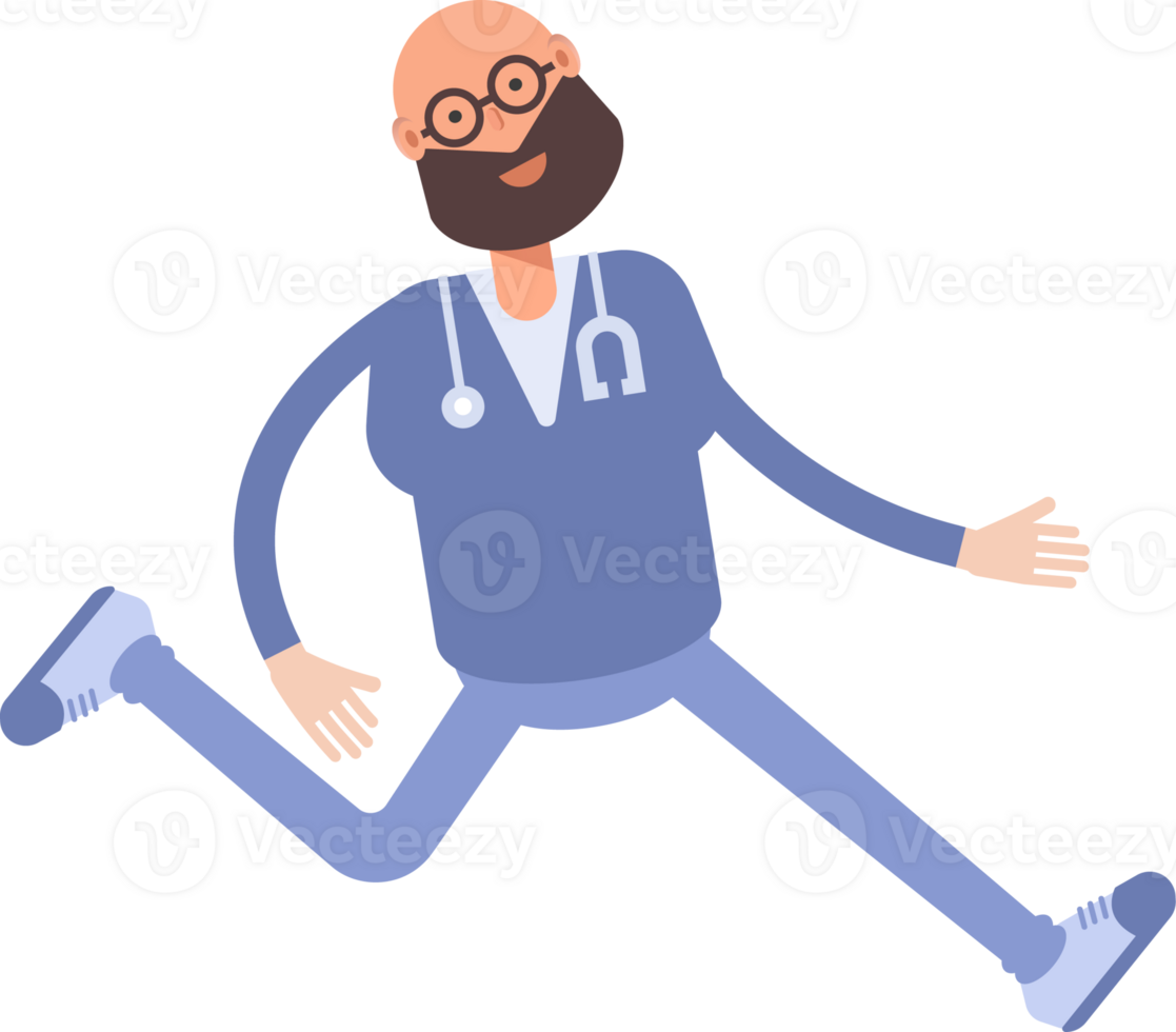 Male Physician Character Walking png