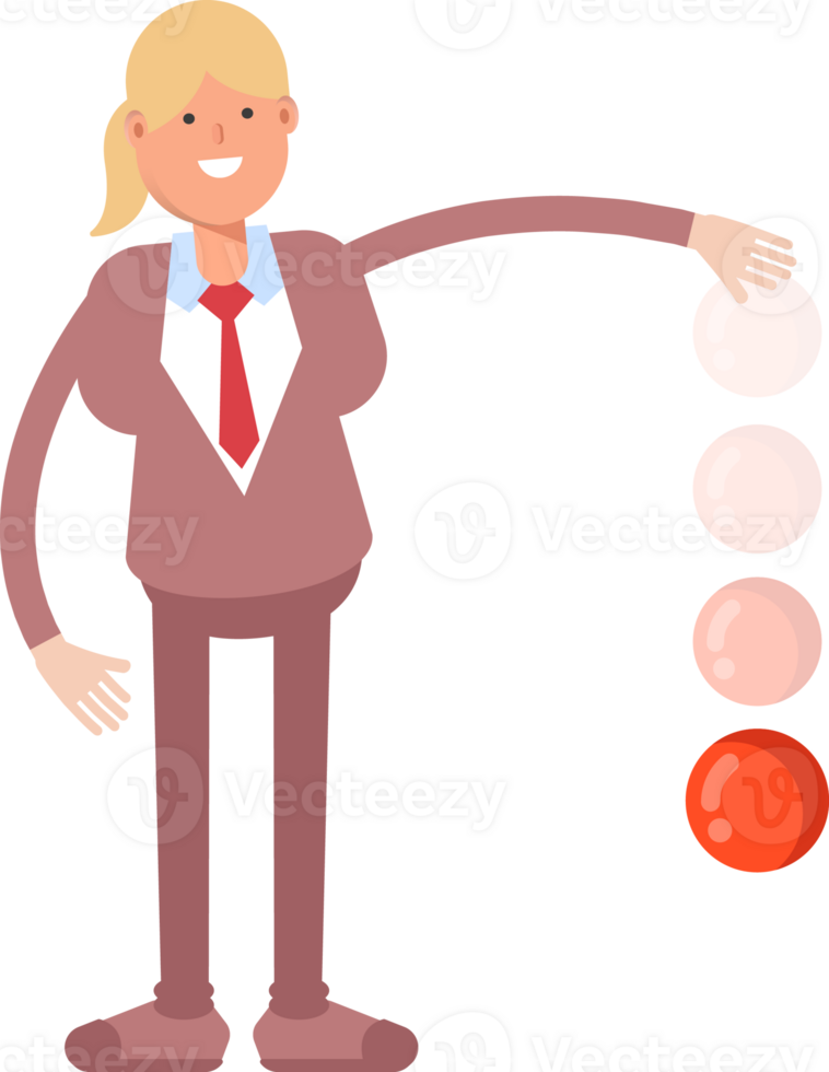 Businesswoman in Suit Character Throwing Ball png