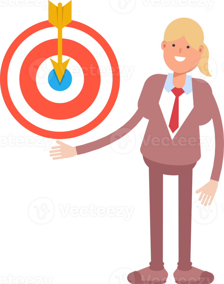 Businesswoman in Suit Character Holding Dart png