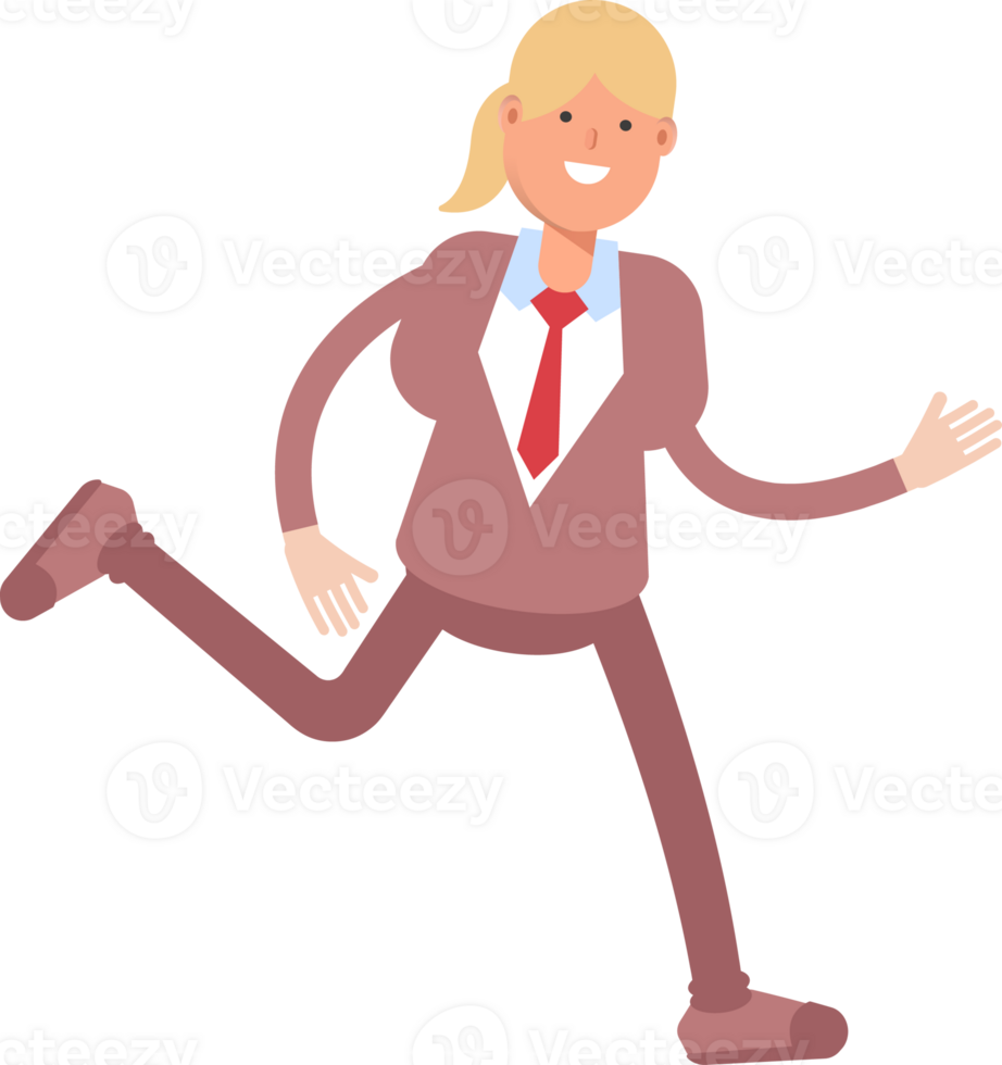 Businesswoman in Suit Character Walking Illustration png