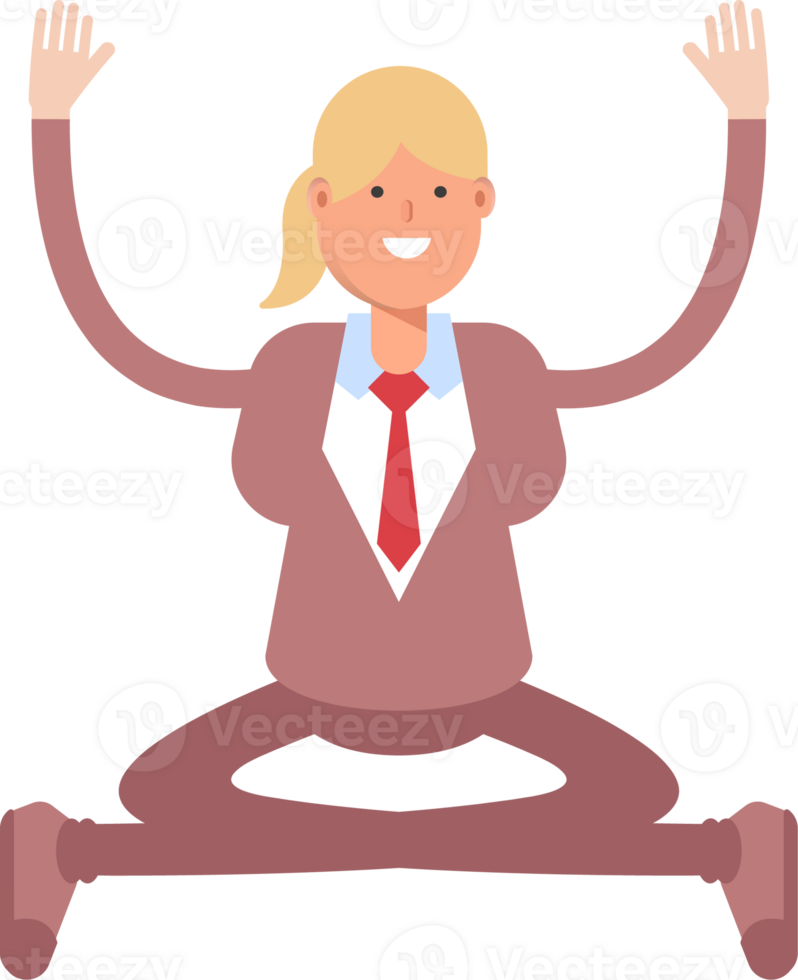 Businesswoman in Suit Character Sitting Illustration png