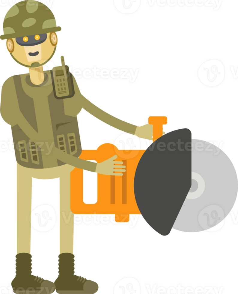 Robot Soldier Character Using Circular Saw png