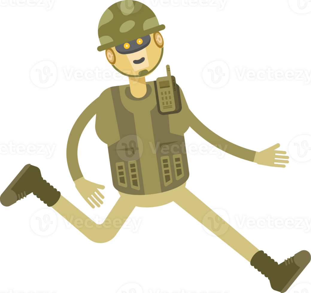 Robot Soldier Character Walking png