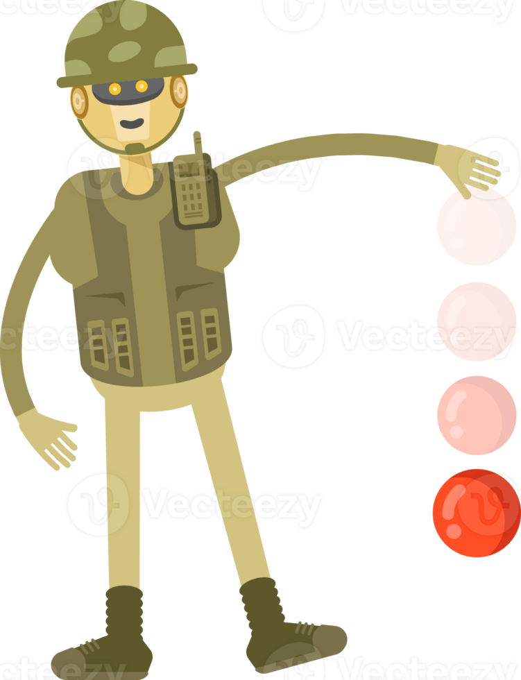 Robot Soldier Character Throwing Ball png