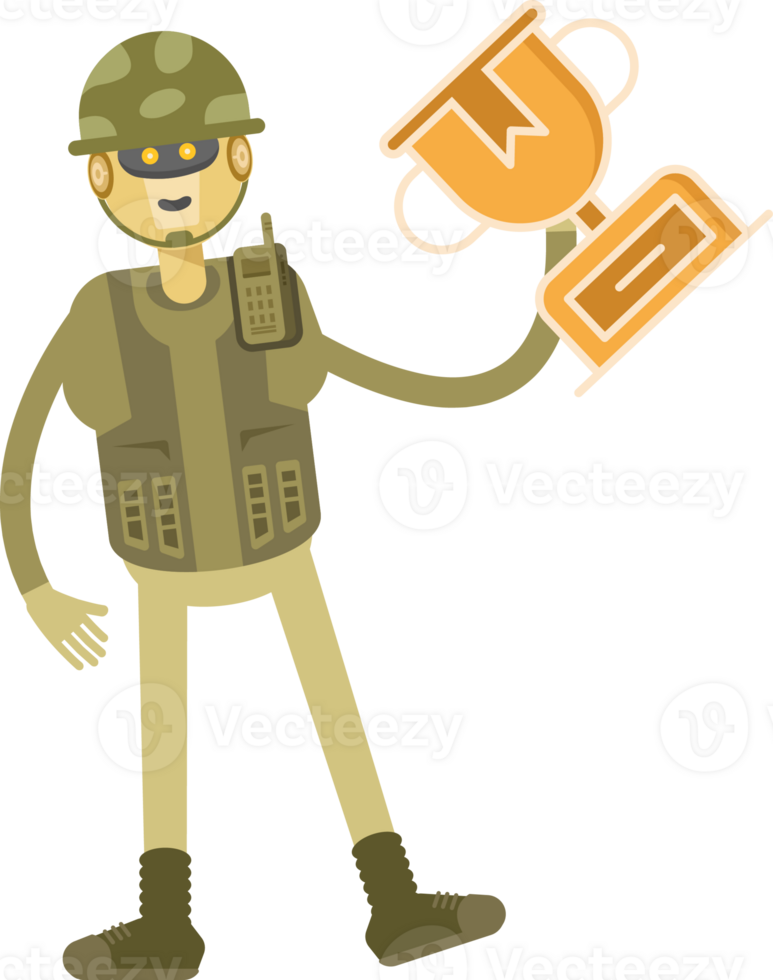 Robot Soldier Character Holding Space Gun png